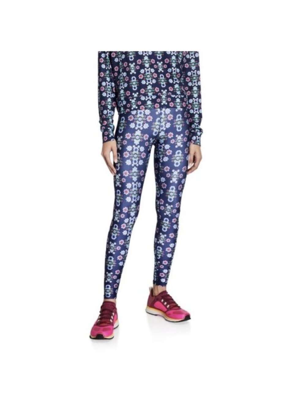 Terez Floral Printed High Rise Active Leggings